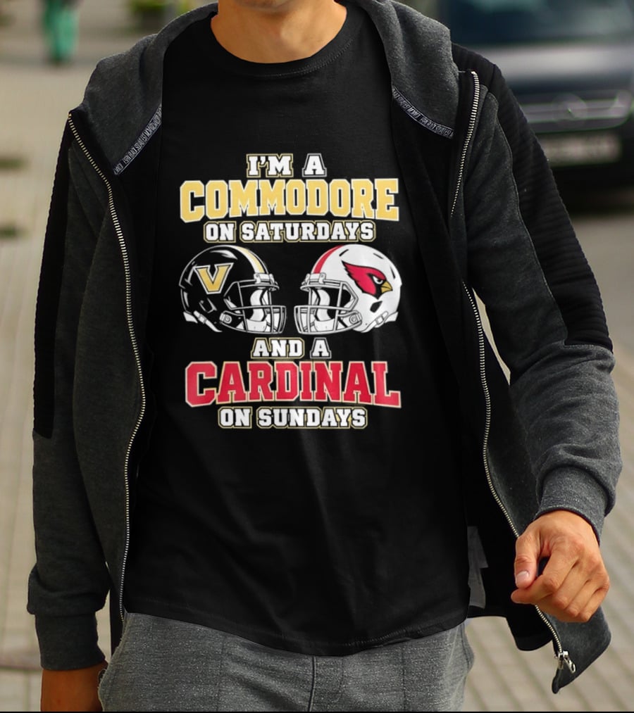 I'm A Commodore On Saturdays And A Cardinal On Sundays Football Helmets T-Shirt
