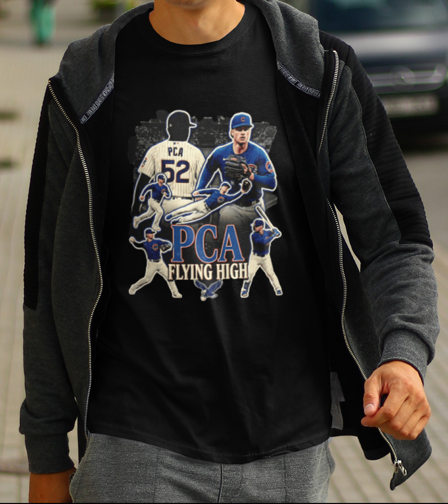 PCA Flying High Chicago Cubs Pete Crow Armstrong Multiple Action Poses T-Shirt
