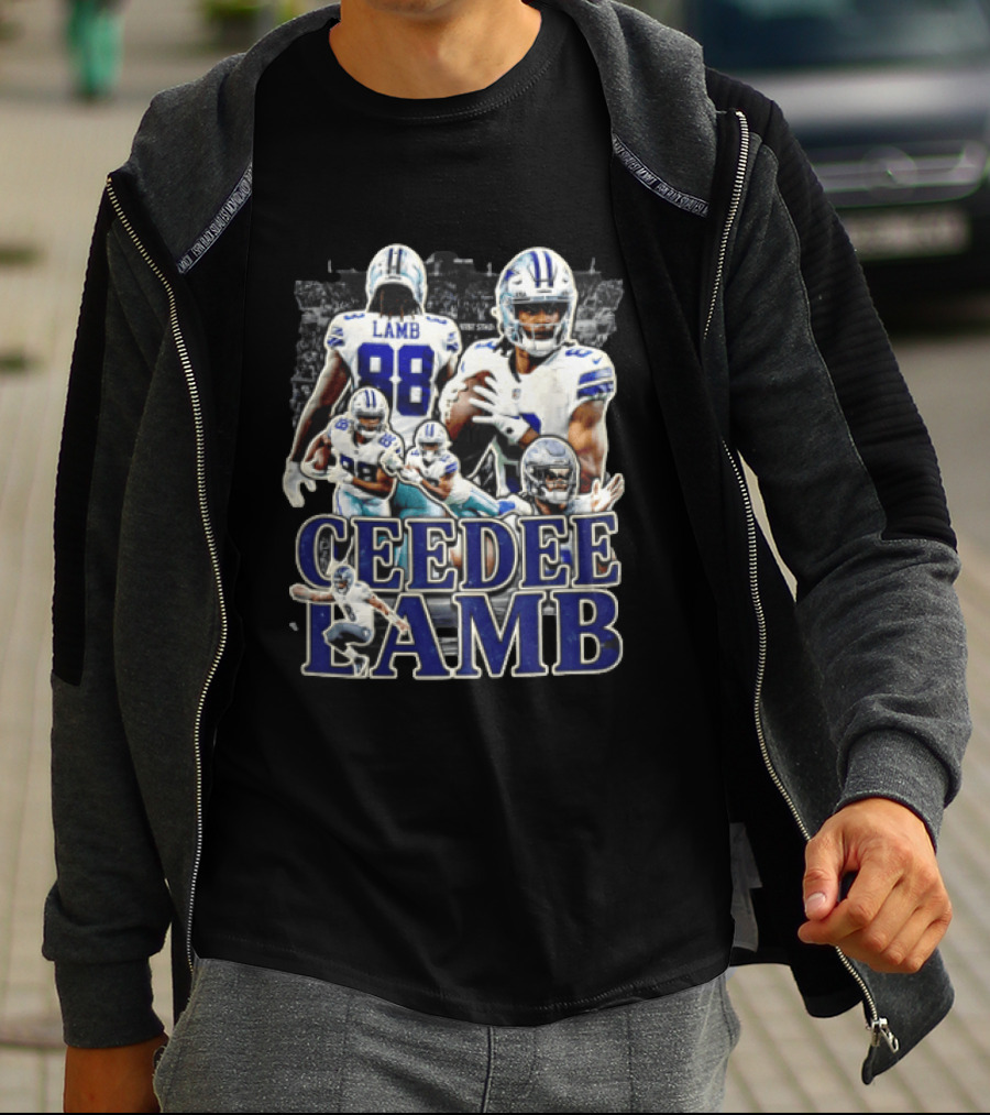 Dallas Cowboys Ceedee Lamb 88 NFL Football Multiple Action Poses T-Shirt