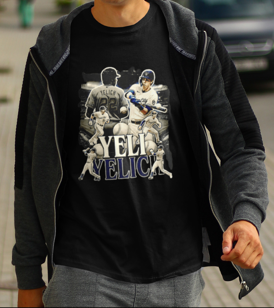 Milwaukee Brewers Yelich Baseball Player Action Poses 22 T-Shirt