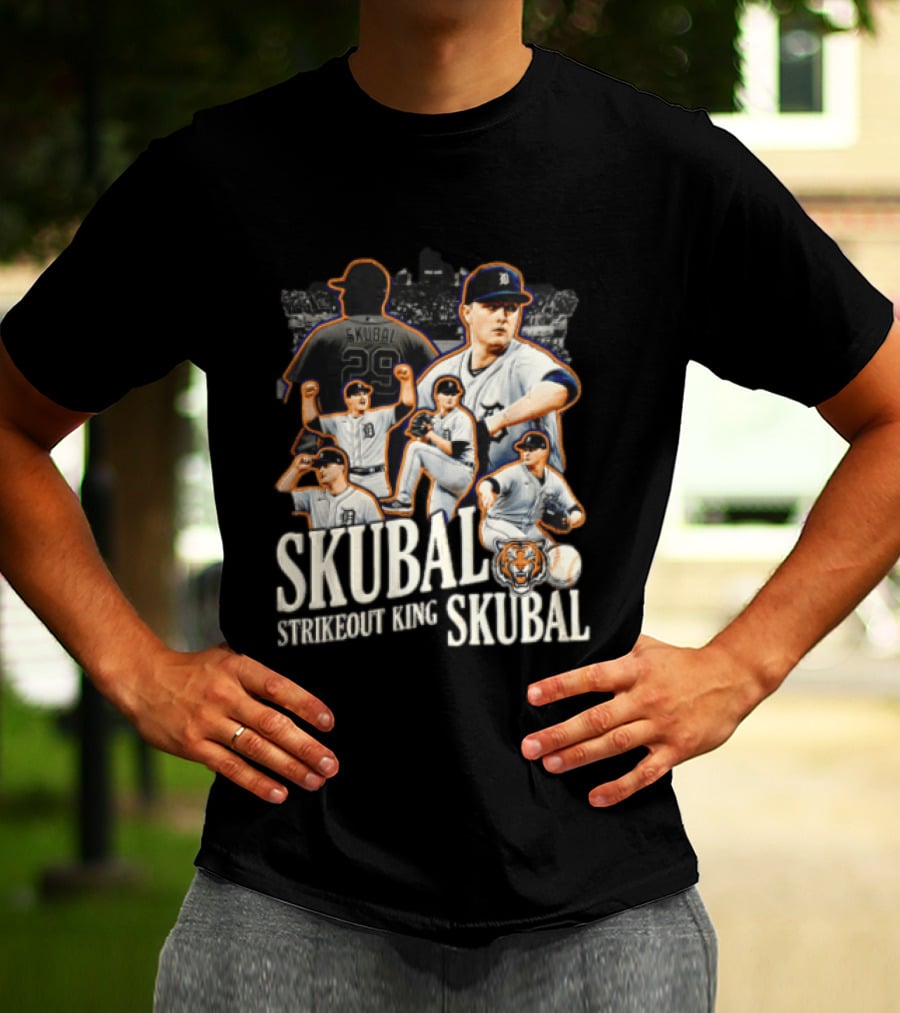 Detroit Tigers Skubal Strikeout King Baseball Pitcher Tiger T-Shirt
