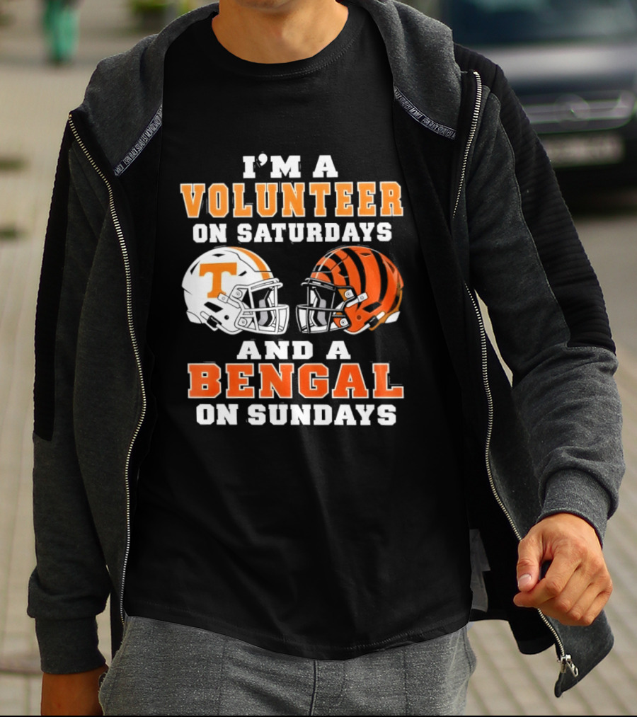 Volunteer On Saturdays Bengal On Sundays Football Helmets T-Shirt