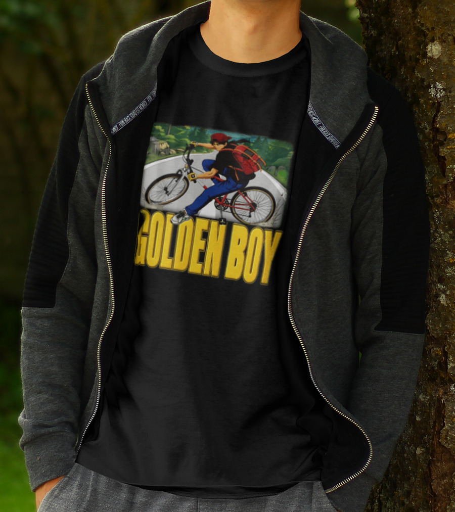 Golden Boy Kintaro Oe 1995 2025 Anime Boy Riding Bicycle Backpack T-Shirt