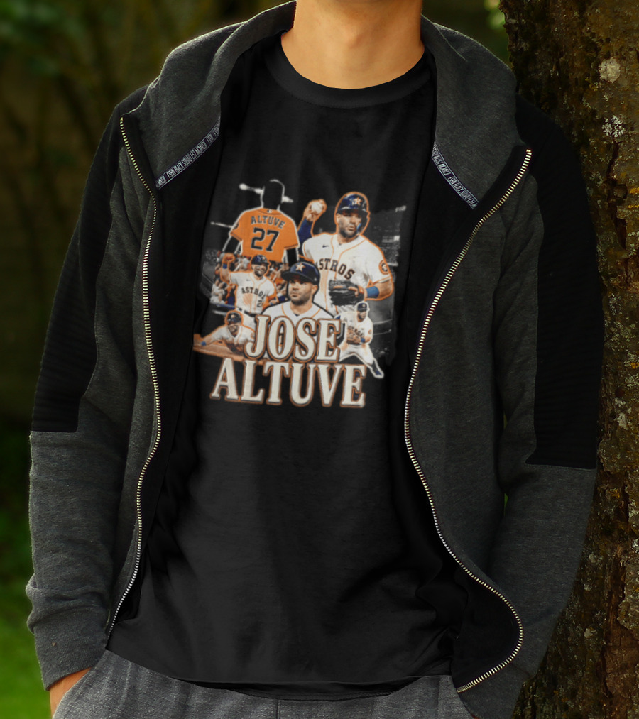 Houston Astros Jose Altuve 27 Collage Baseball Player T-Shirt