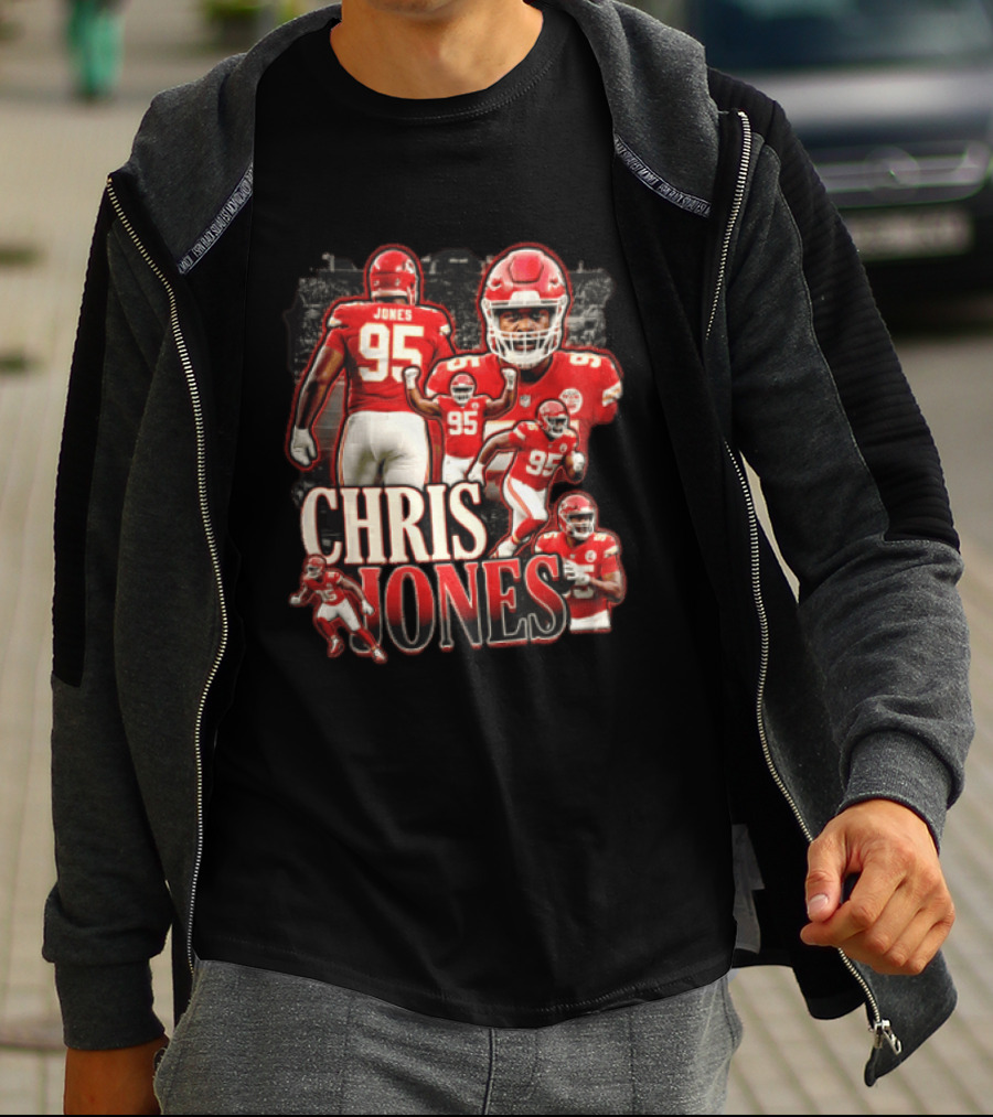 Kansas City Chiefs Chris Jones Football Player 95 Multiple Action Poses T-Shirt