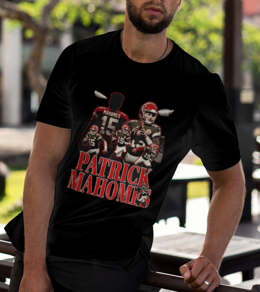 Kansas City Chiefs Patrick Mahomes Vintage Football Player Collage T-Shirt