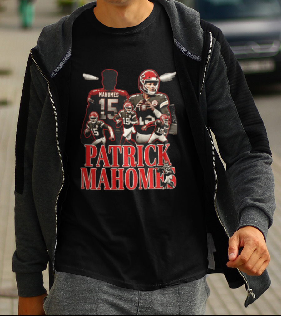 Kansas City Chiefs Patrick Mahomes Vintage Football Player Collage T-Shirt