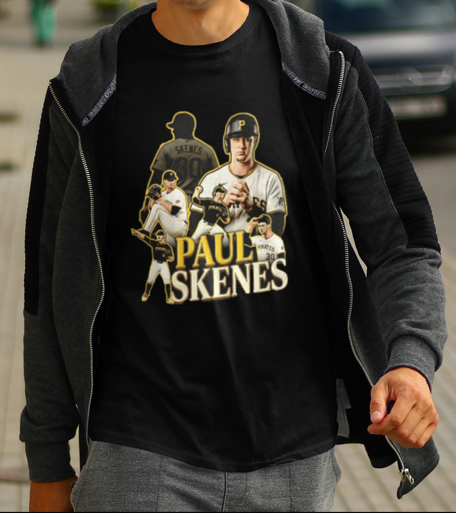 Pittsburgh Pirates Paul Skenes Jersey Pitching Fielding Action T-Shirt