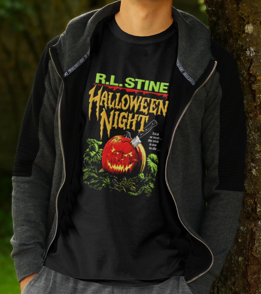 R L Stine Halloween Night Pumpkin Knife Trick Or Treat T-Shirt