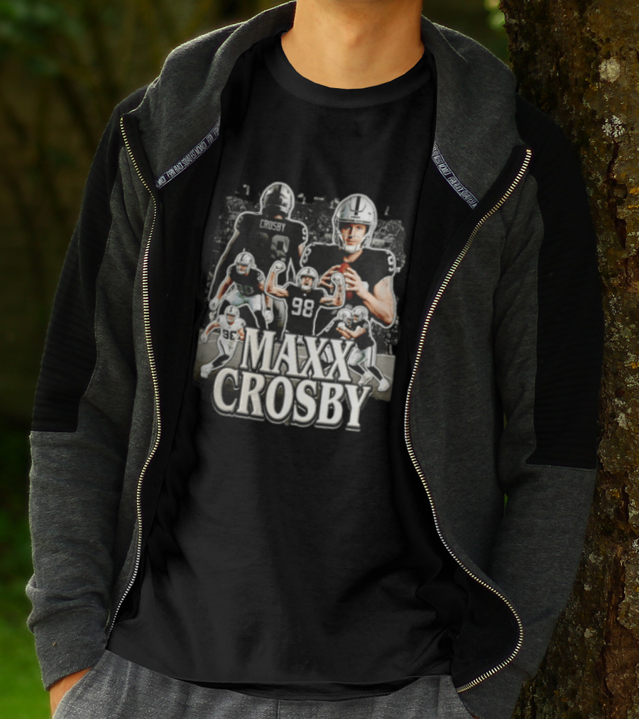 Las Vegas Raiders Maxx Crosby Multiple Action Poses Football Player T-Shirt