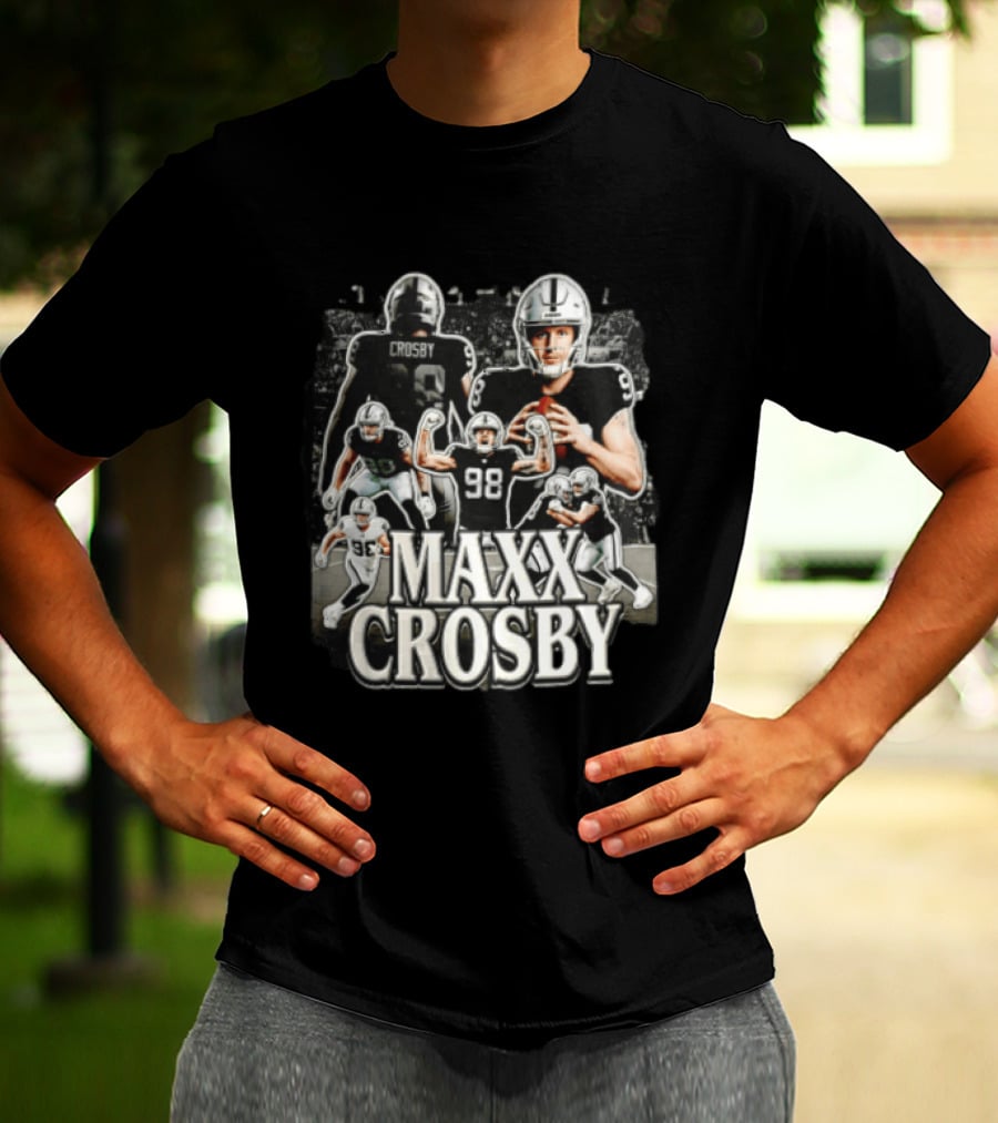 Las Vegas Raiders Maxx Crosby Multiple Action Poses Football Player T-Shirt