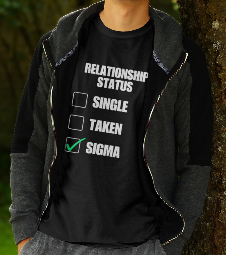 Relationship Status Single Taken Sigma Checklist T-Shirt