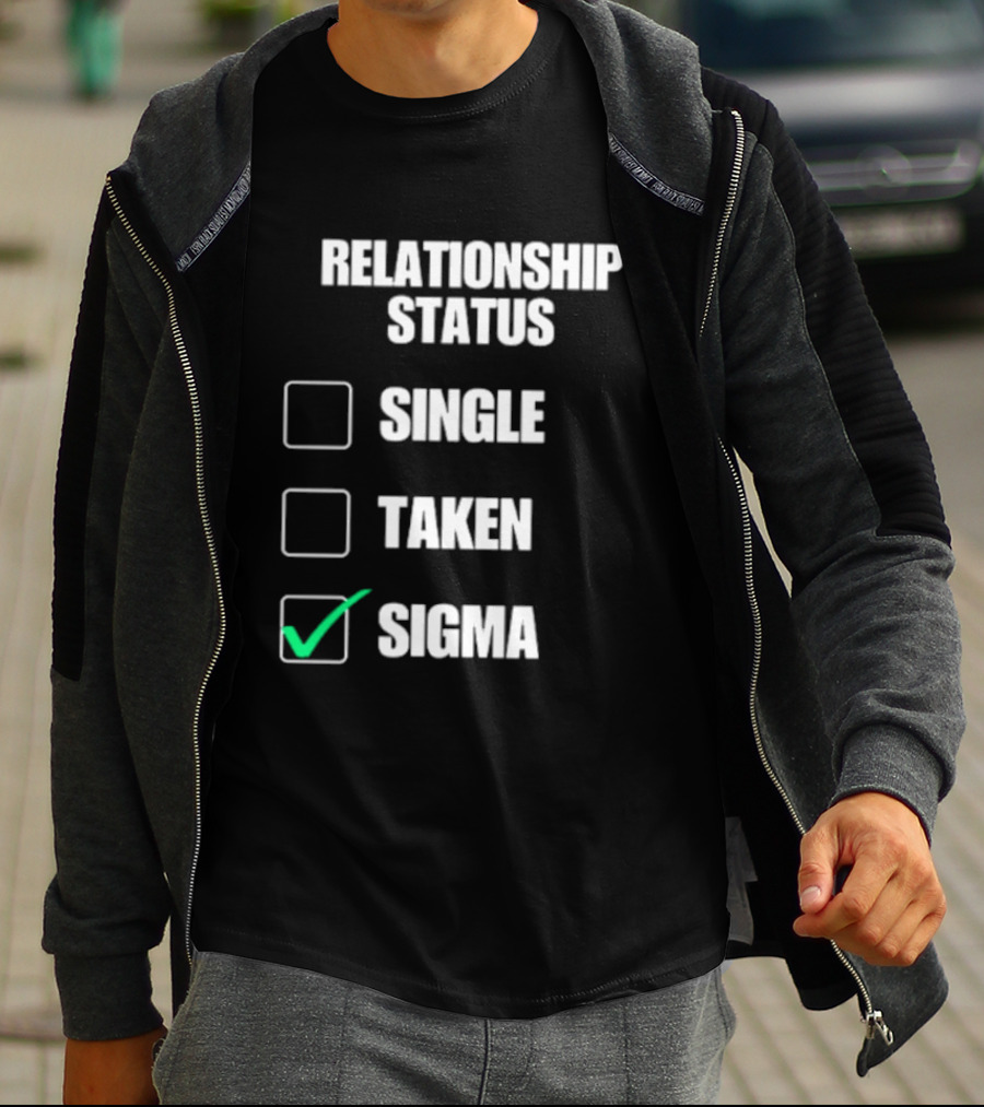Relationship Status Single Taken Sigma Checklist T-Shirt