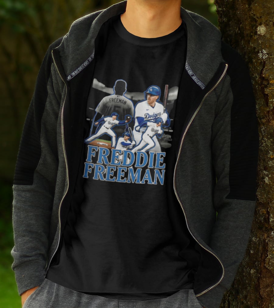 Los Angeles Dodgers Freddie Freeman Baseball Player Action Shots T-Shirt