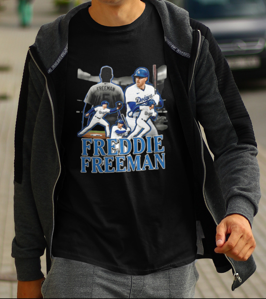 Los Angeles Dodgers Freddie Freeman Baseball Player Action Shots T-Shirt