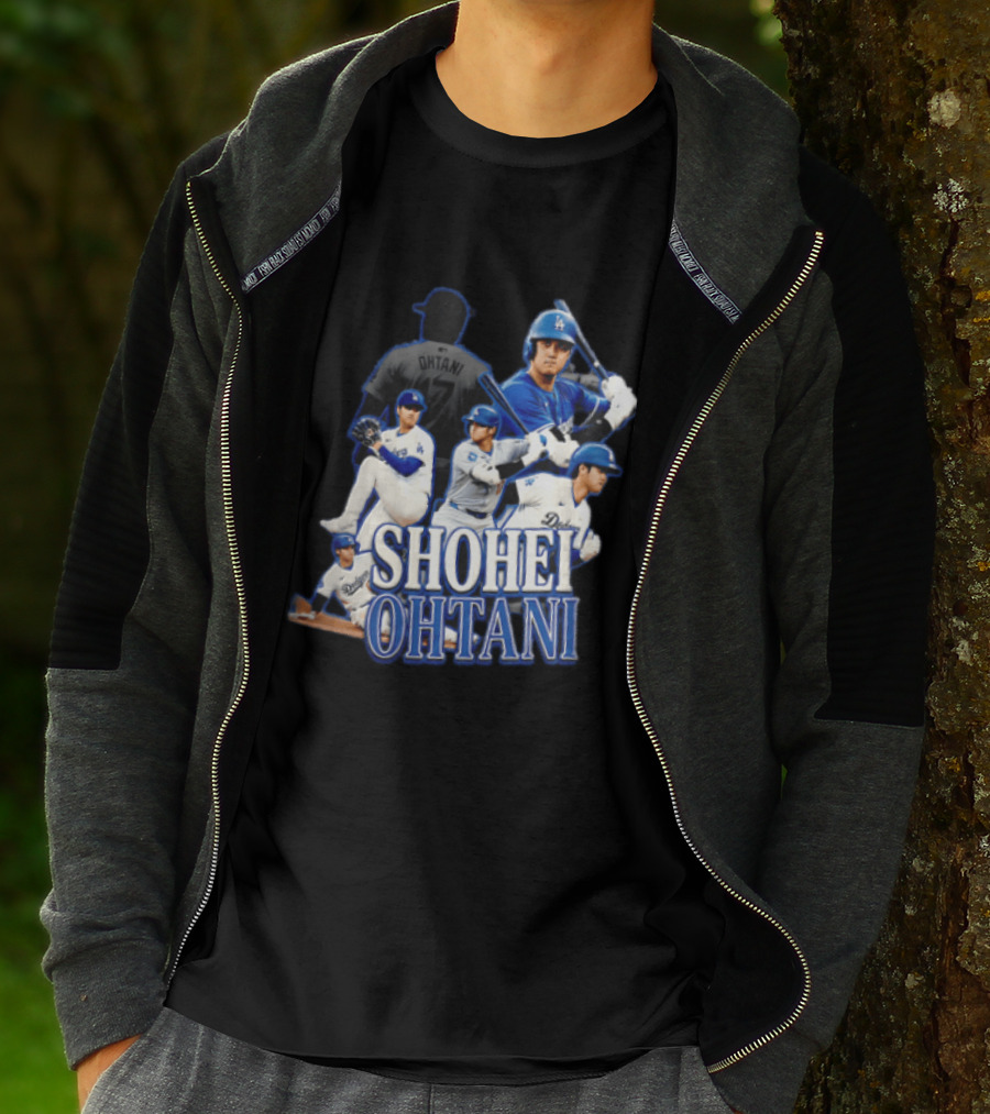 Los Angeles Dodgers Shohei Ohtani Baseball Player Collage T-Shirt