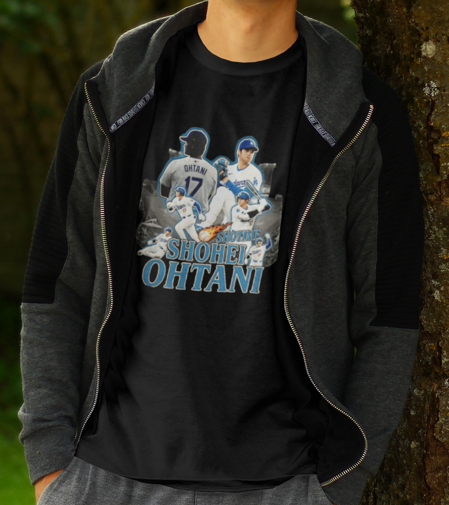 Los Angeles Dodgers Shohei Ohtani Shotime Multiple Baseball Poses T-Shirt