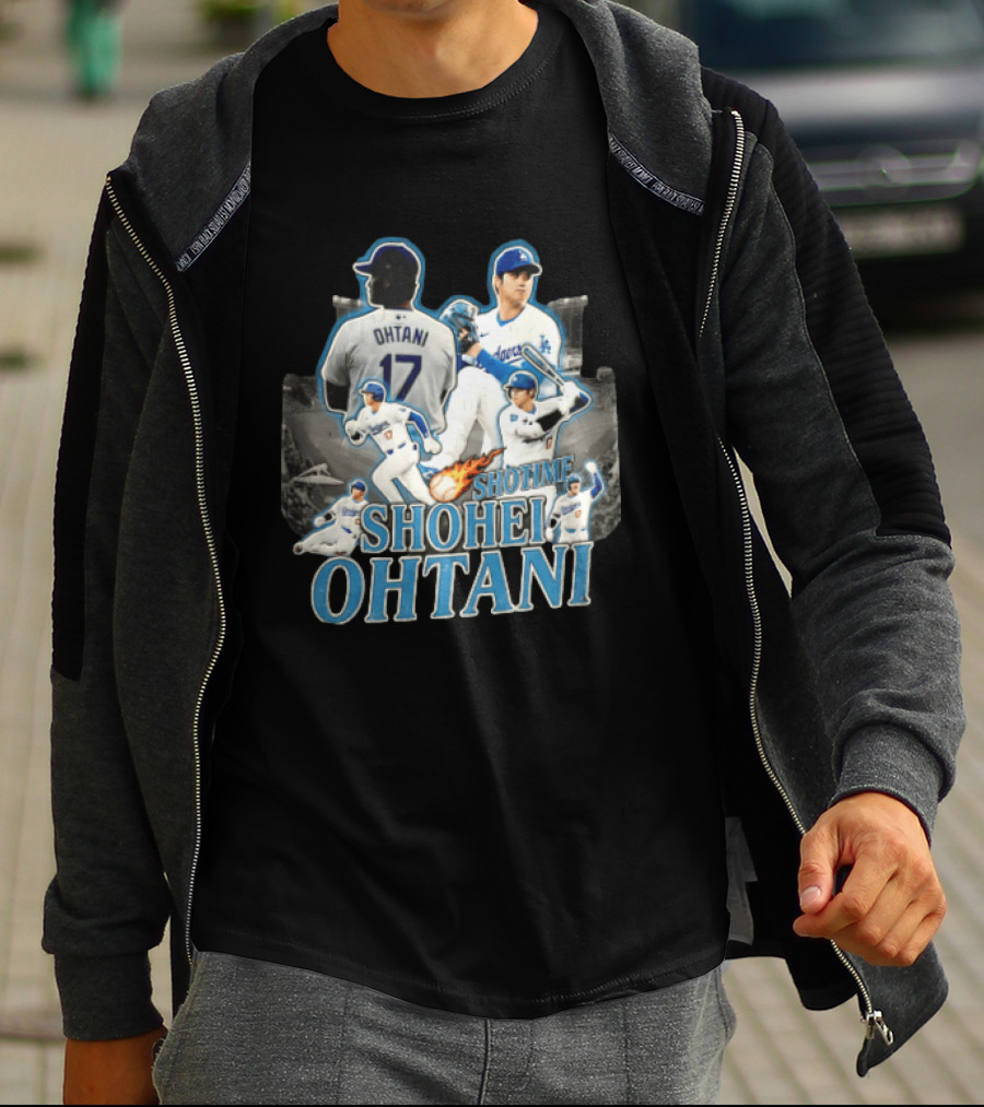 Los Angeles Dodgers Shohei Ohtani Shotime Multiple Baseball Poses T-Shirt