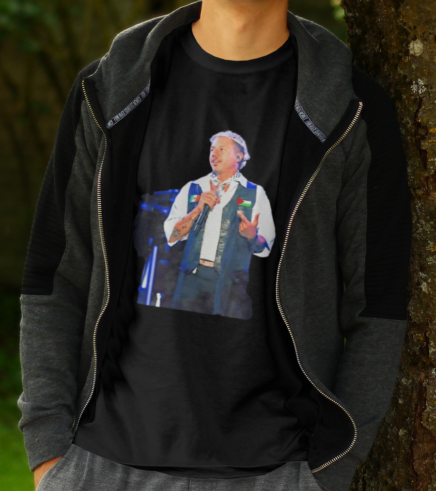 Macklemore Live Performance Vest With Flag Patches T-Shirt