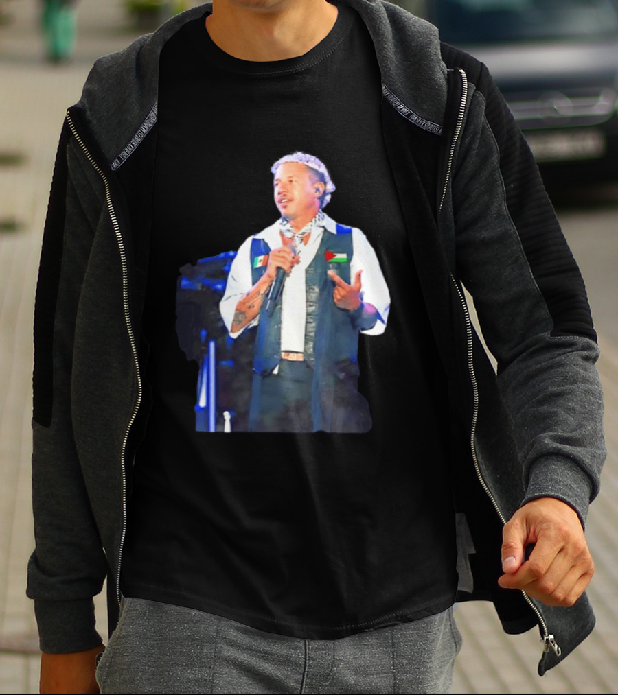 Macklemore Live Performance Vest With Flag Patches T-Shirt