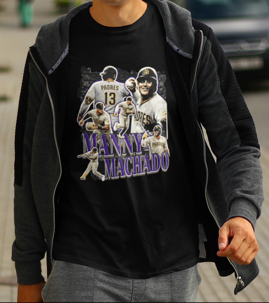 Manny Machado San Diego Padres MLB Baseball Star Player Collage T-Shirt