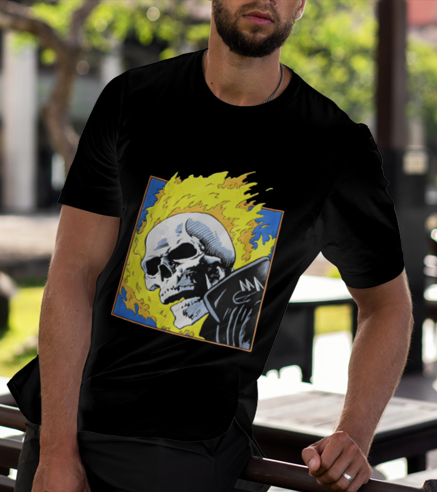 Marvel Ghost Rider Flaming Skull 1976 Comic Cover T-Shirt