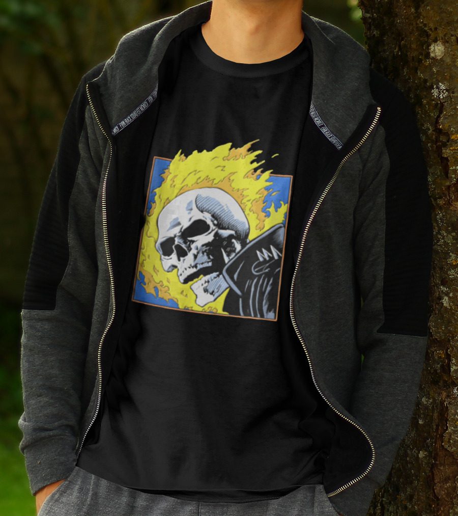 Marvel Ghost Rider Flaming Skull 1976 Comic Cover T-Shirt