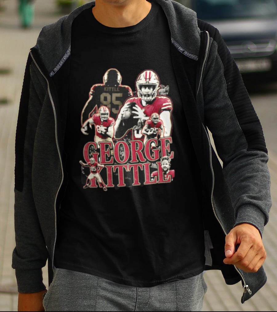 San Francisco 49ers George Kittle Number 85 Football Collage T-Shirt