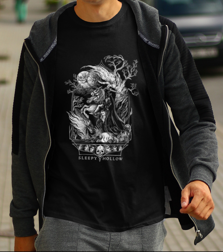 Sleepy Hollow Tree Of The Dead Ghostly Landscape T-Shirt