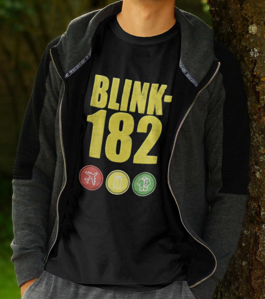 Blink 182 Yellow Airplane Glass T-Shirt