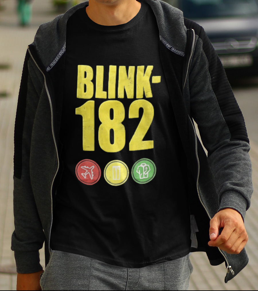Blink 182 Yellow Airplane Glass T-Shirt