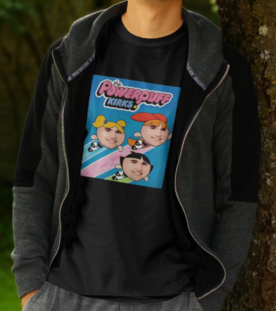 The Powerpuff Kirks Cartoon Characters Flying Faces T-Shirt
