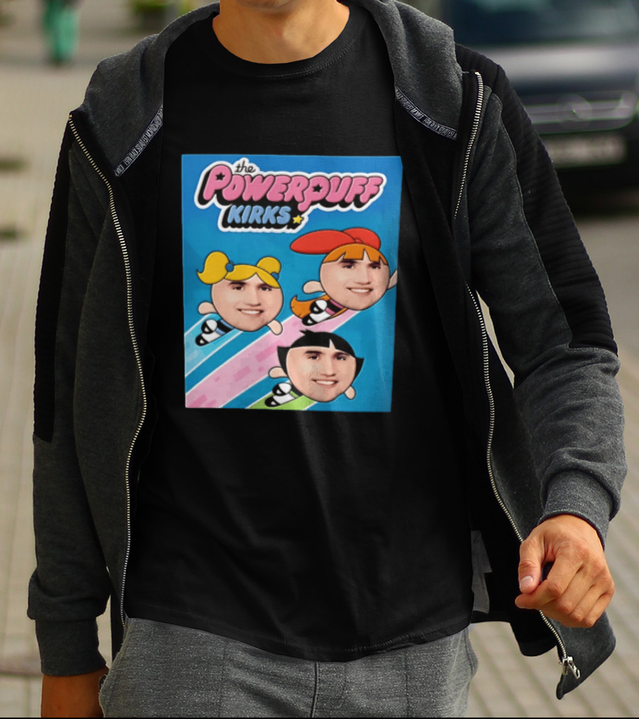 The Powerpuff Kirks Cartoon Characters Flying Faces T-Shirt