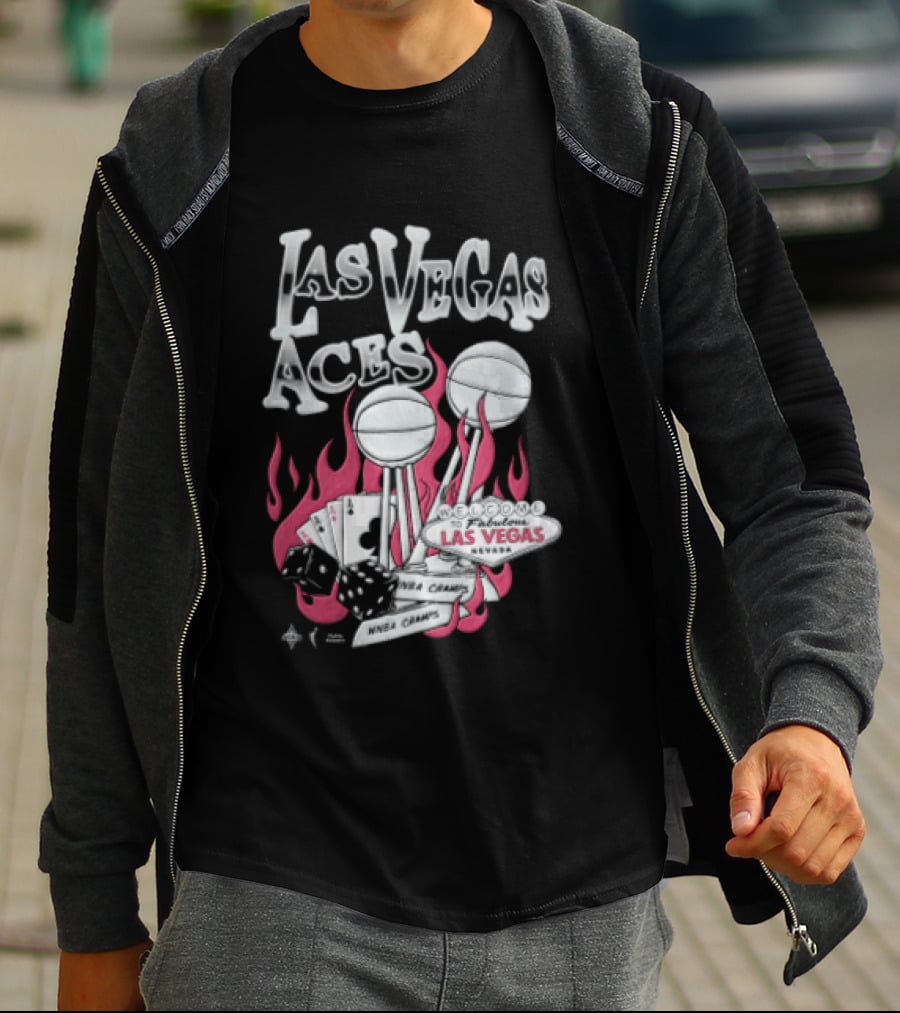 Las Vegas Aces Twice As Hot Dice And Flaming Cards T-Shirt