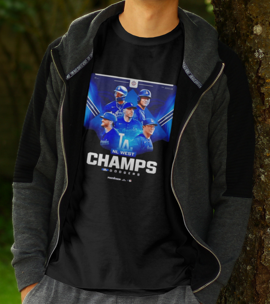 Los Angeles Dodgers NL West Champs 2026 Postseason Player Collage T-Shirt