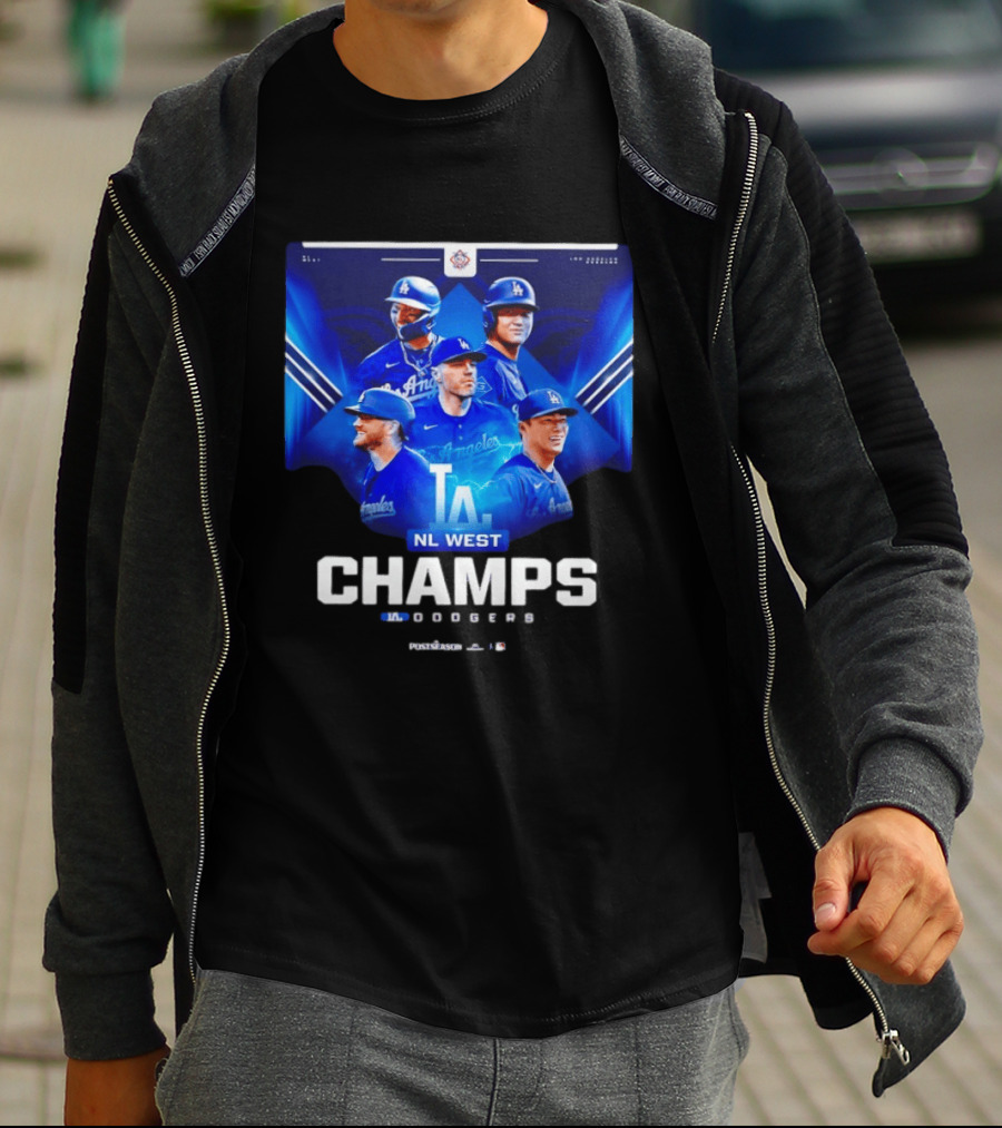 Los Angeles Dodgers NL West Champs 2026 Postseason Player Collage T-Shirt