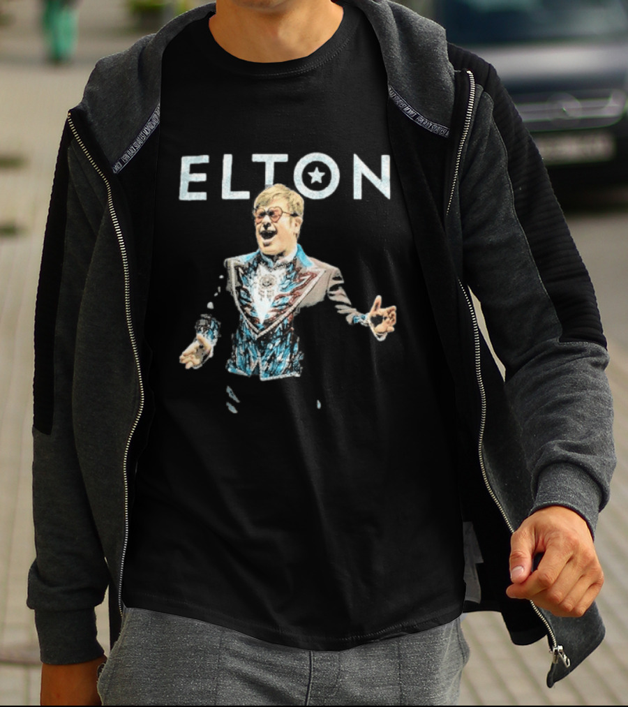 Elton John Glitter Sequin Jacket T-Shirt