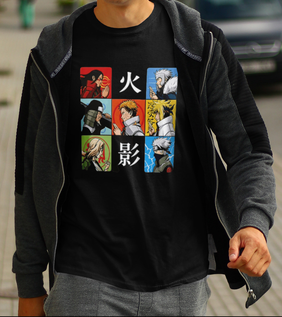 Naruto Leaf Village Hokage Characters Japanese T-Shirt