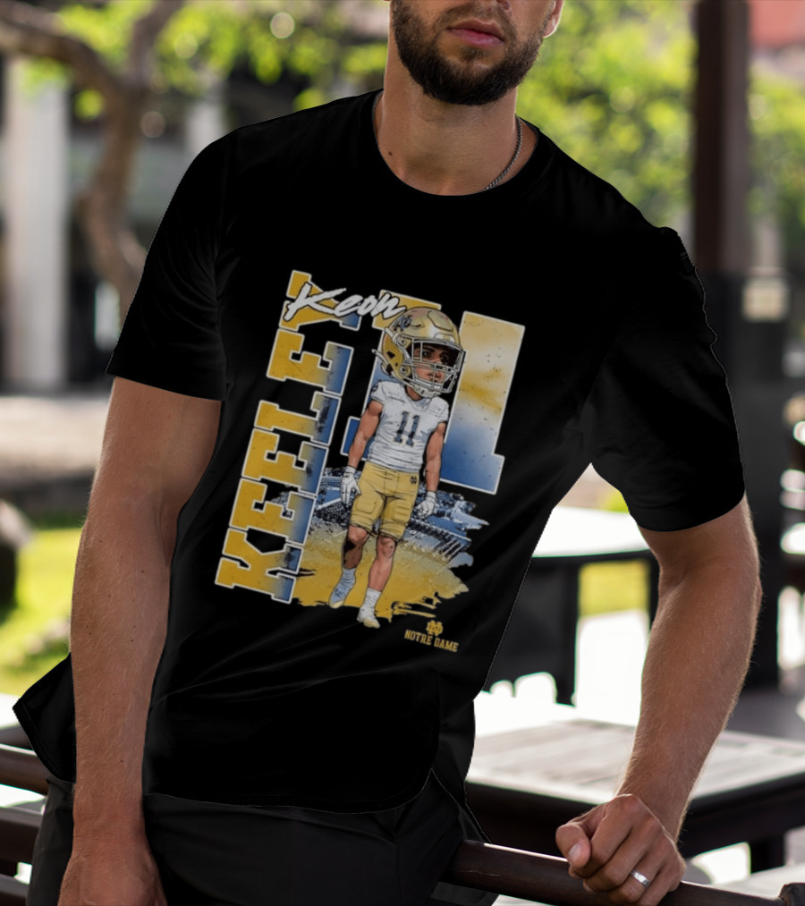 Notre Dame Fighting Irish Keon Keeley No 11 NCAA Football Caricature T-Shirt