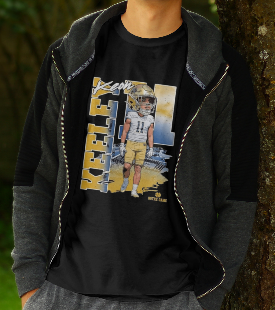 Notre Dame Fighting Irish Keon Keeley No 11 NCAA Football Caricature T-Shirt