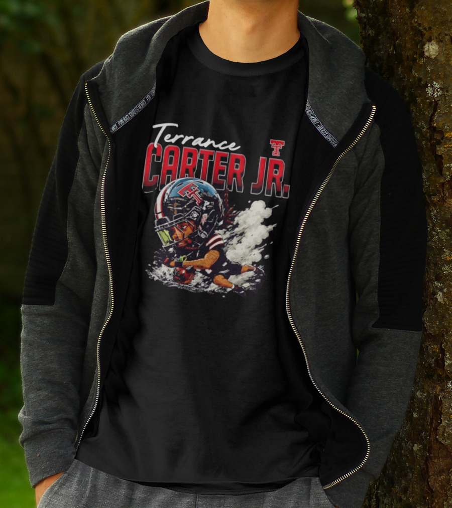 Terrance Carter Jr Texas Tech Red Raiders NCAA Football Bobblehead Caricature T-Shirt