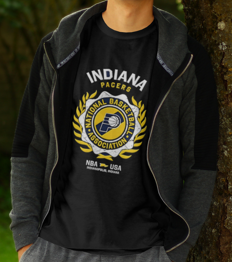 Indiana Pacers NBA National Basketball Association Laurel Wreath T-Shirt