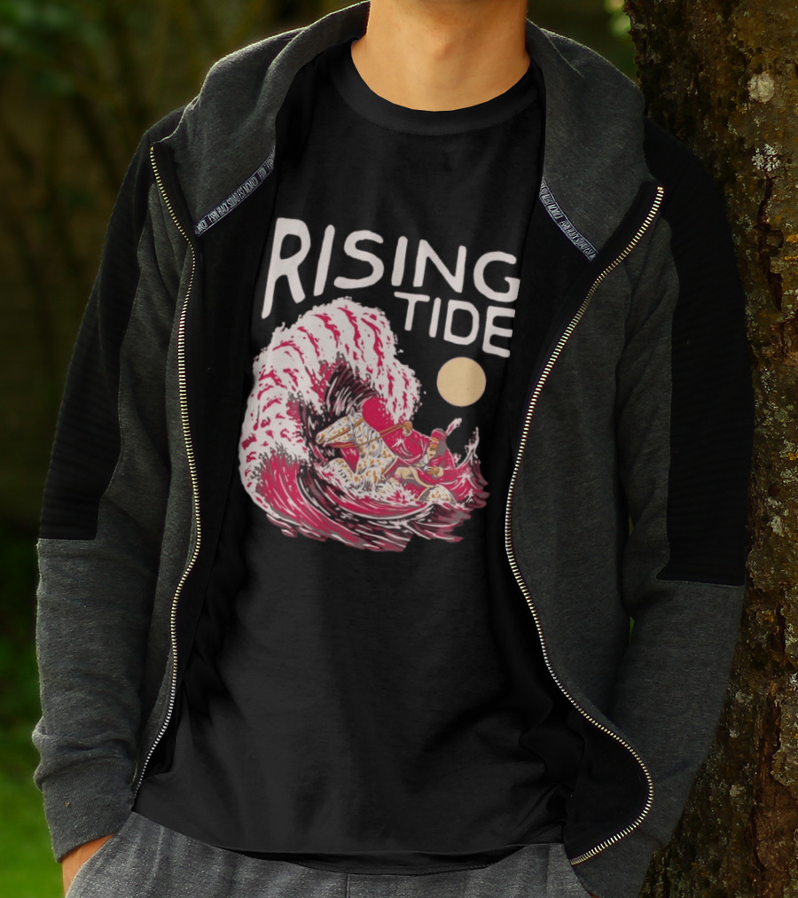 Rising Tide The Great Wave Off Kanagawa Samurai Rider T-Shirt