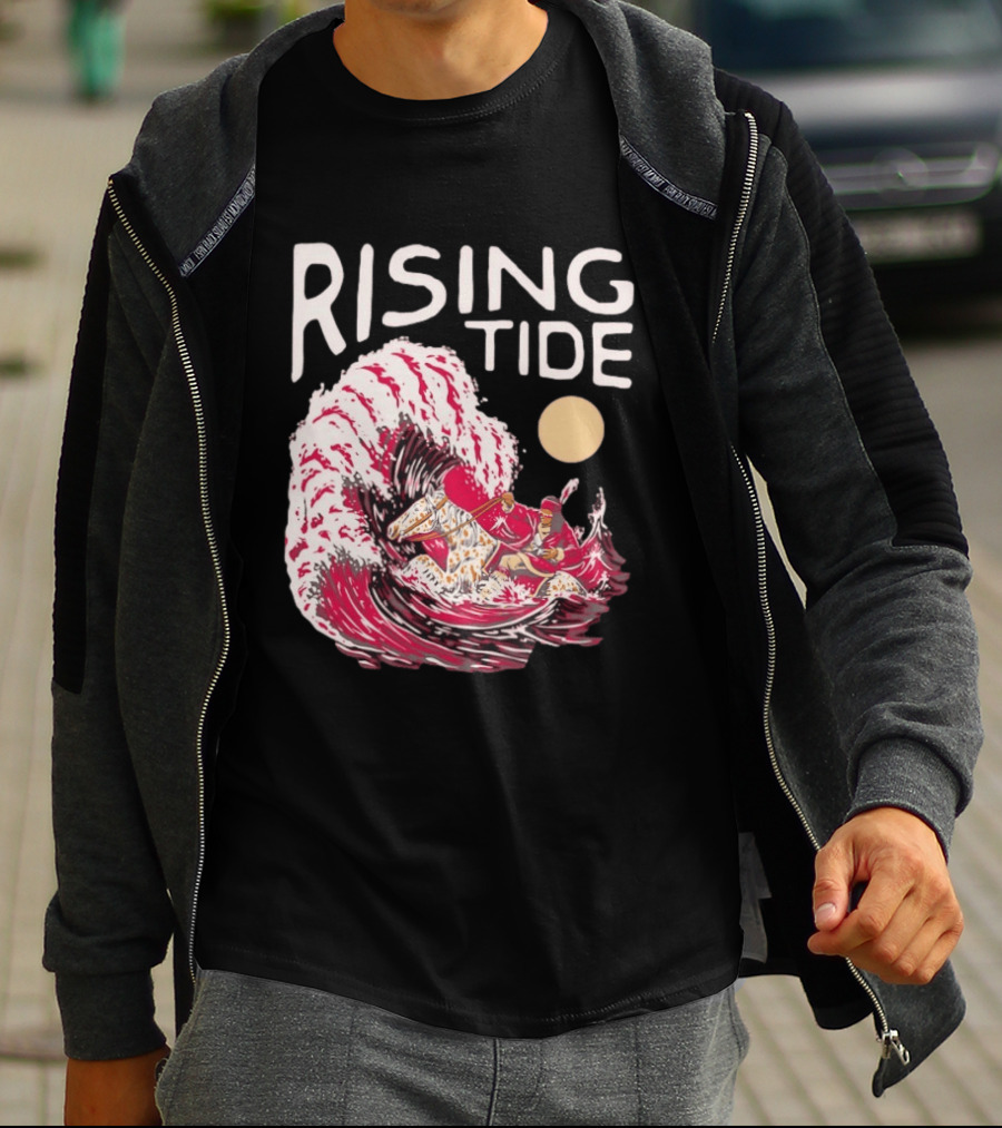 Rising Tide The Great Wave Off Kanagawa Samurai Rider T-Shirt