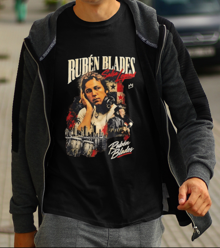 Rubén Blades Salsa Legend Panama City Skyline Musical Legacy T-Shirt