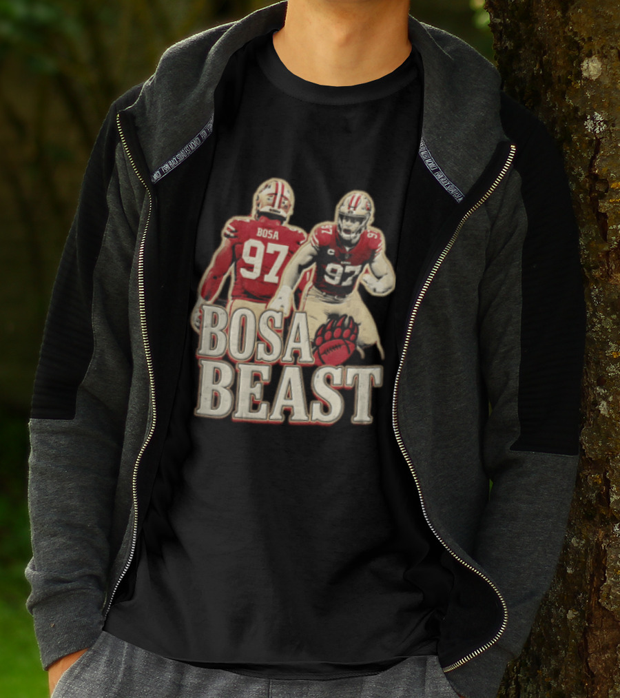 San Francisco 49ers Nick Bosa Beast Bear Claw Football Player 97 T-Shirt