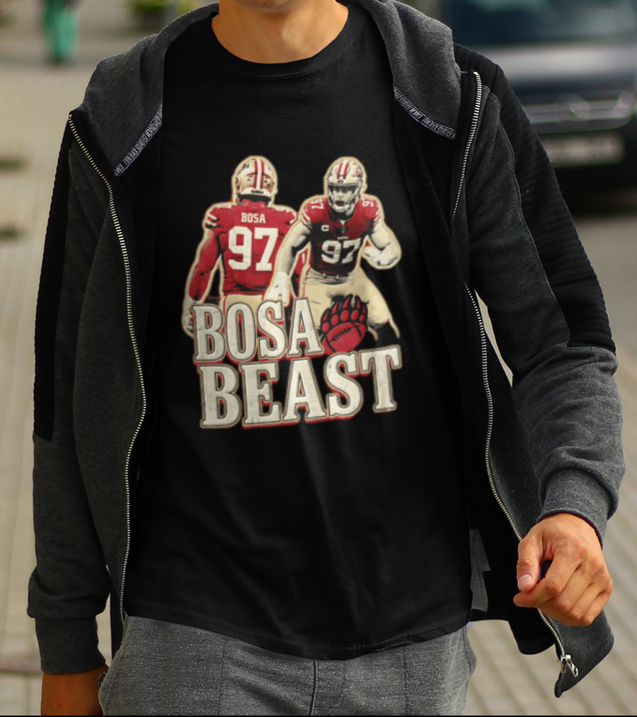 San Francisco 49ers Nick Bosa Beast Bear Claw Football Player 97 T-Shirt