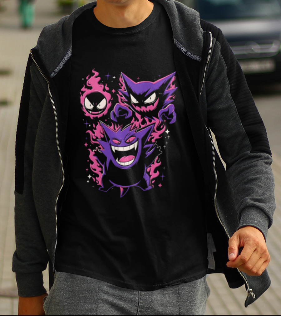 Terror Gang Gengar Haunter Gastly Pokemon Flame T-Shirt
