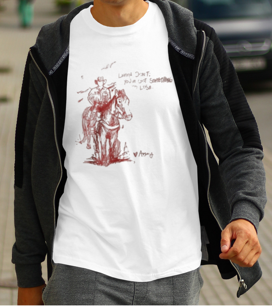 Avery Anna Danny Art Cowboy With Heart And Butterfly T-Shirt