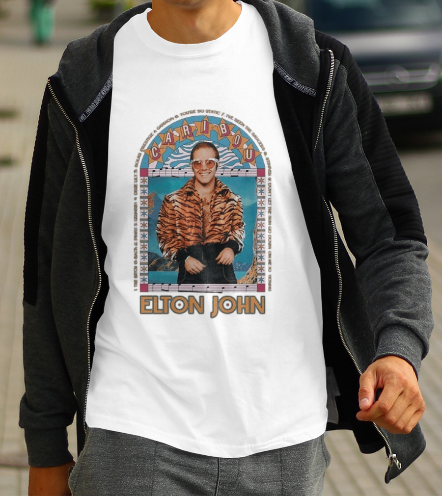 Elton John Caribou I've Seen The Saucers Retro Style Music T-Shirt